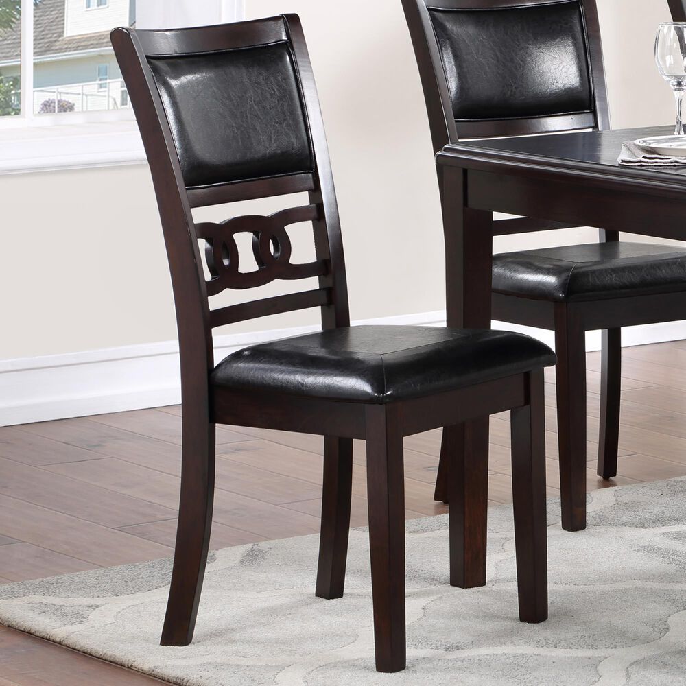 New Heritage Gia Dining Side Chair with Ebony Faux Leather Cushion, , large