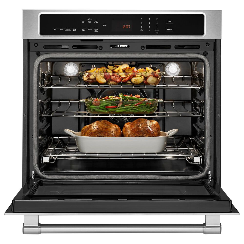 Maytag 2-Piece Kitchen Package with 30&quot; Wide Single Wall Oven with True Convection and 36&quot; Electric Cooktop in Stainless Steel and Black, , large