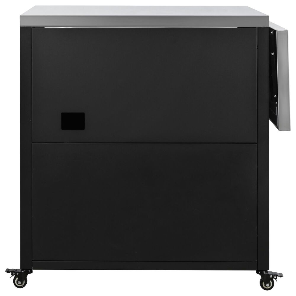 Hearth and Haven Patio Serving Cart in Matte Black, , large