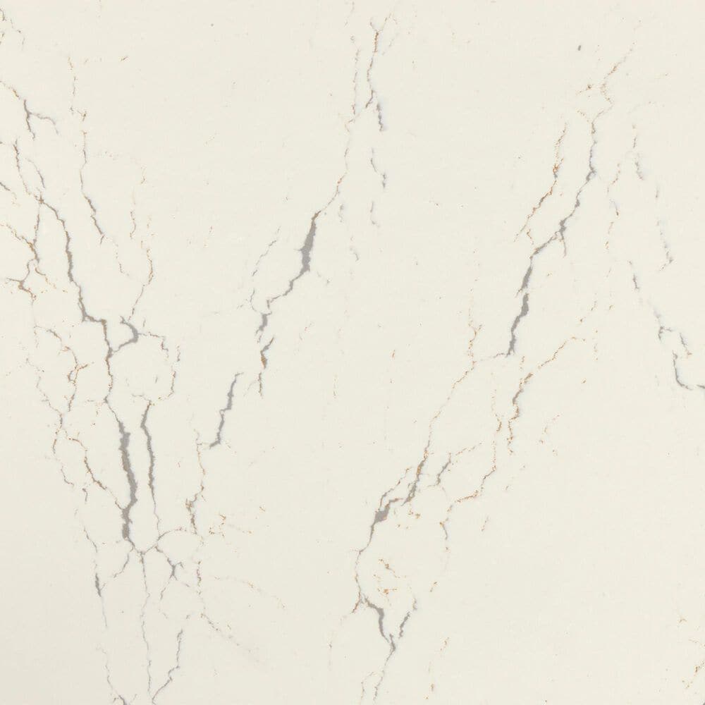 Cambria Luxury Abbey 3cm Quartz Countertop in White and Gray, , large