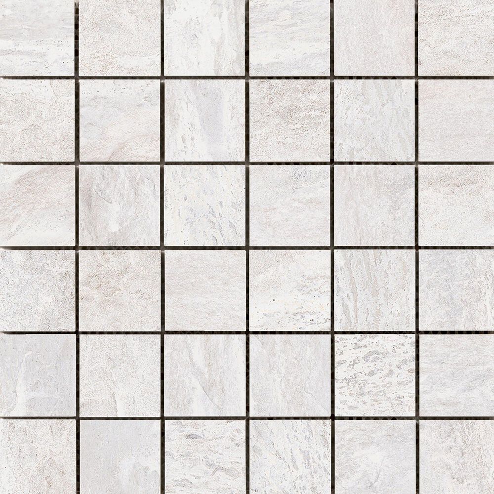 Emser Milestone White 2" x 2" Square on 12" x 12" Porcelain Mosaic Sheet, , large