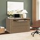 Richlands Furniture Soren Wood Twin 2 Door Desk Dream Console with Mattress and Cover in Light Oak, , large