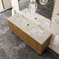 James Martin Laurent 72" Double Bathroom Vanity in Honey Oak with 3 cm Tajnar Eclos Top, Rectangular Sinks and FreePower Wireless Charger, , large
