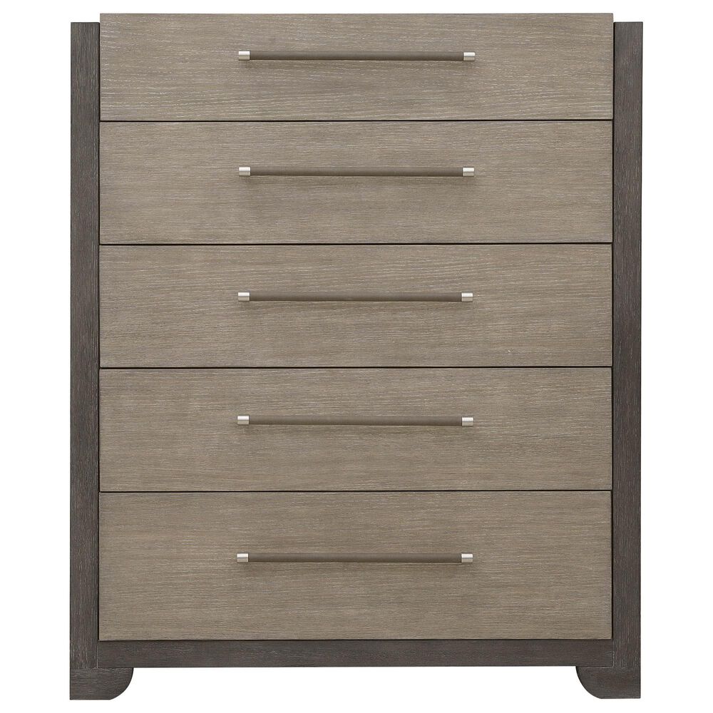 Nicolette Home Anderson Park Dark 5-Piece King Upholstered Bedroom Set in Moose Trail and Frontier Brown, , large