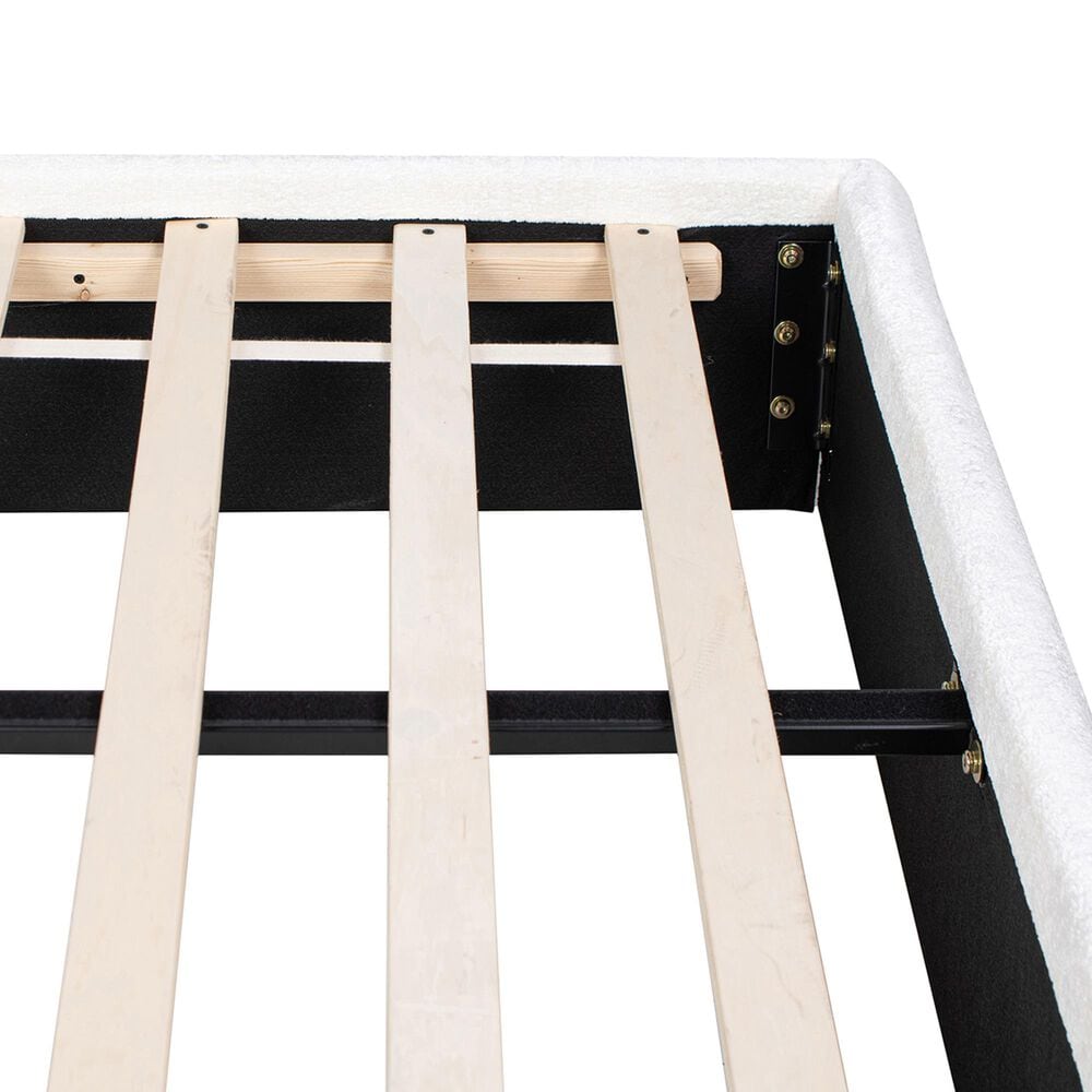 Jennifer Taylor Home Archie Puffy Grounded Queen Upholstered Platform Bed in Almond White, , large