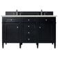 James Martin Vanities Brittany 60" Double Bathroom Vanity in Black Onyx with 3 cm Lime Delight Quartz Top and Rectangular Sinks, , large