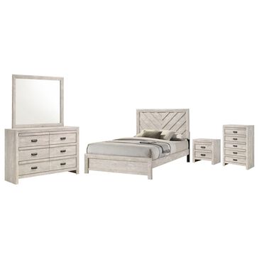 Crown Mark Valor 5-Piece Full Bedroom Set in Light Gray, , large