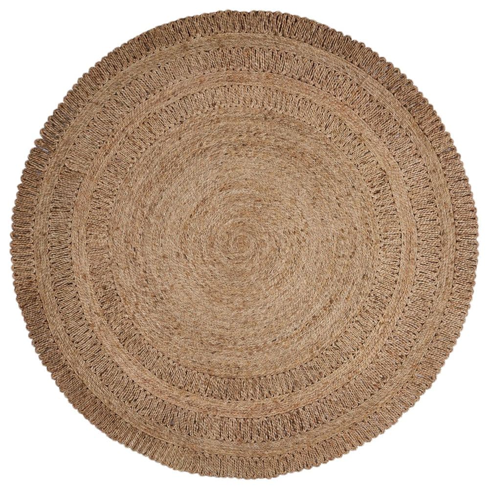 L&R Resources Natural Jute  6" Round Gray Area Rug, , large