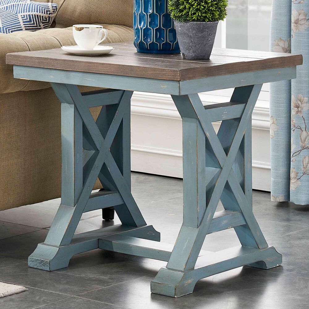 Shell Island Furniture Bar Harbor End Table in Bar Harbor Blue, , large
