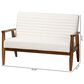 Baxton Studio Stratton Stationary Loveseat in Cream, , large