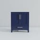 Lexora Home Jacques 30" Single Bathroom Vanity in Navy Blue with 2 cm White Quartz Top and Rectangular Sink, , large