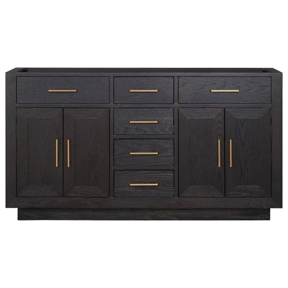 Lexora Home Abbey 60&quot; Double Bathroom Vanity in Black Oak with 2 cm White Carrara Marble Top and Rectangular Sinks, , large