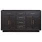 Lexora Home Abbey 60" Double Bathroom Vanity in Black Oak with 2 cm White Carrara Marble Top and Rectangular Sinks, , large