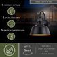 Vaxcel Cody 1-Light Outdoor Motion Sensor Wall Sconce in Dark Bronze and Light Gold, , large