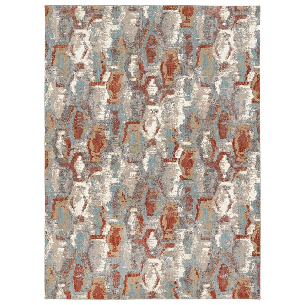 Karastan Soiree Gimlet 91969-60129 5"3" x 7"6" Robins Egg Area Rug, , large
