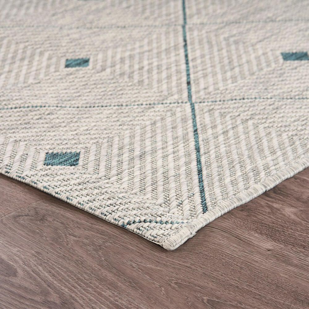 L&amp;R Resources Sun Shower 8&#39; x 10&#39; Blue and Gray Indoor/Outdoor Area Rug, , large