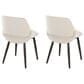 LumiSource Fabrico Side Chair with Cream Fabric Cushion in Dark Walnut (Set of 2), , large