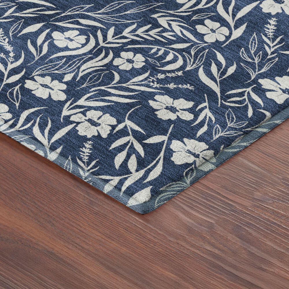 Dalyn Rug Company Soft Essentials Floral Navy 8' Round Indoor/Outdoor Area Rug, , large