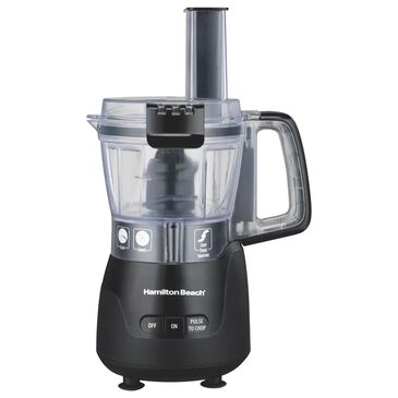 Hamilton Beach 4-Cup Stack and Snap Compact Food Processor with Blending in Black and Transparent, , large