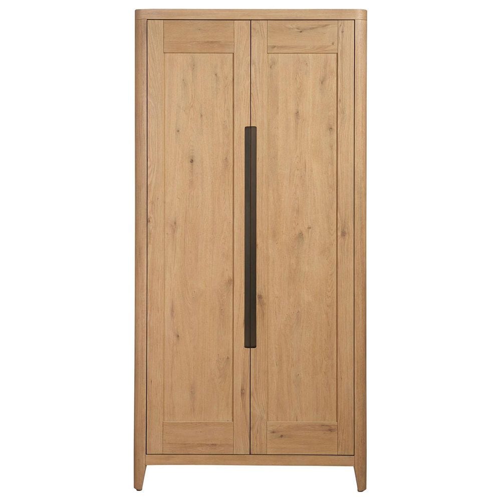 Universal Furniture Modern Wardrobe in Organic Natural Oak with Lighting, , large
