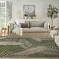 Nourison Garden Oasis GOA02 Green and Ivory 8" x 10" Indoor/Outdoor Area Rug, , large