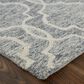 Feizy Belfort Geometric 5" x 8" Gray and Ivory Area Rug, , large