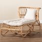 Baxton Studio Delara Chaise with Natural Brown Rattan in White, , large