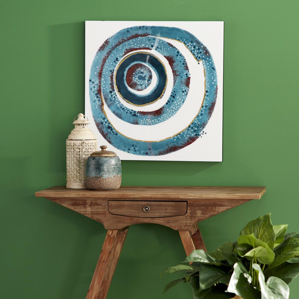 Maple and Jade 24&quot; x 24&quot; Wall Decor in Blue, White and Brown, , large