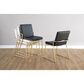 LumiSource Dutchess Side Chair with White Faux Leather Cushion in Gold (Set of 2), , large