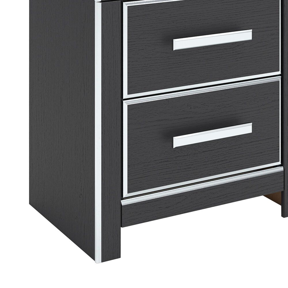 Ashley Zuraleus King Upholstered Panel Bed with Two Nightstands in Matte Black, , large