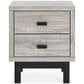 Ashley Vessalli 2-Drawer Nightstand in Light Gray and Matte Black, , large