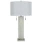 Classy Art Wholesalers Radiant Glow Iridescent Glass and Metal Table Lamp in Polished Nickel, , large