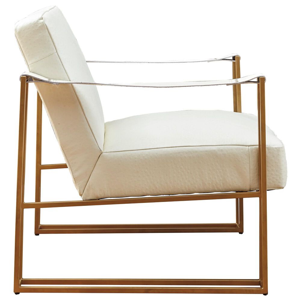 Signature Design by Ashley Kleemore Leather Accent Chair in Cream