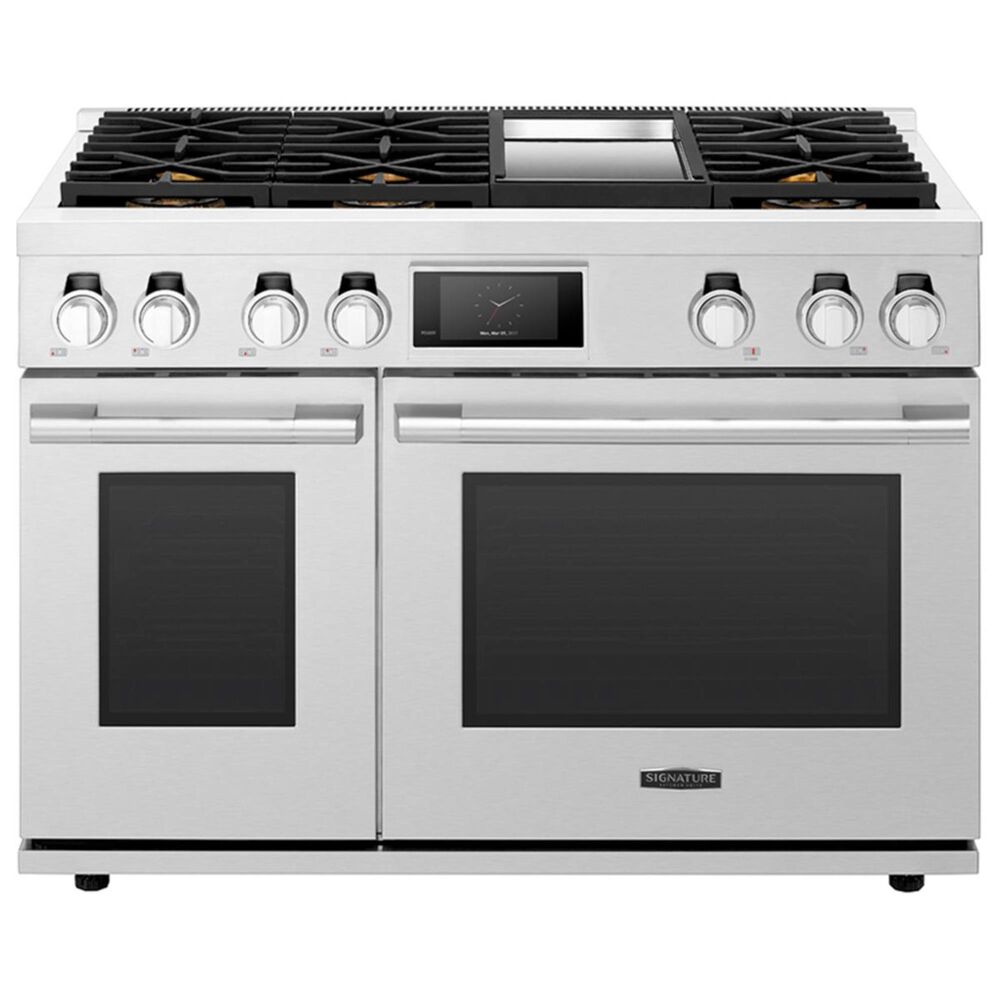 Signature Kitchen Suite 48" Gas Range with 6-Burner Griddle in Stainless Steel, , large