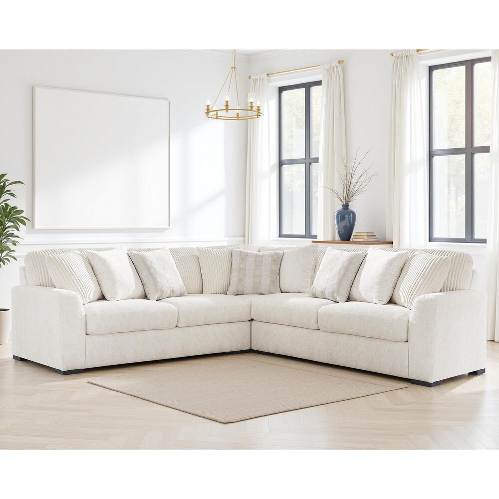 Ashley Chessington 3-Piece Symmetrical Sectional in Ivory, , large