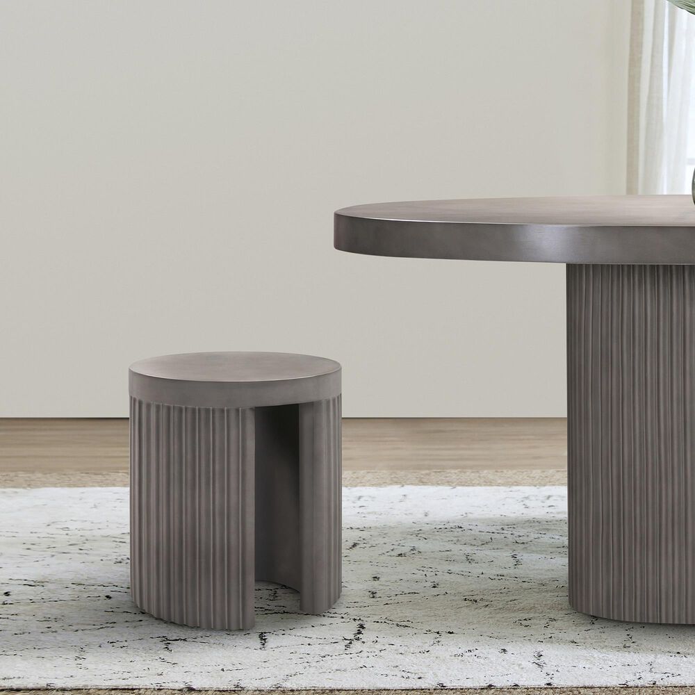 Blue River Wave End Table in Grey, , large
