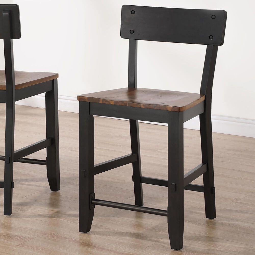 Steve Silver Bermuda Counter Stool in Black and Dark Acacia, , large