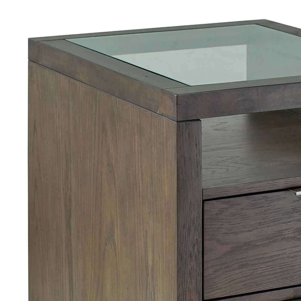 Nicolette Home Merrick Rectangular End Table in Homestead Brown and Clear, , large