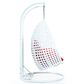 Leisuremod 2-Seat Hanging Egg Swing Chair with Red Cushion in White, , large