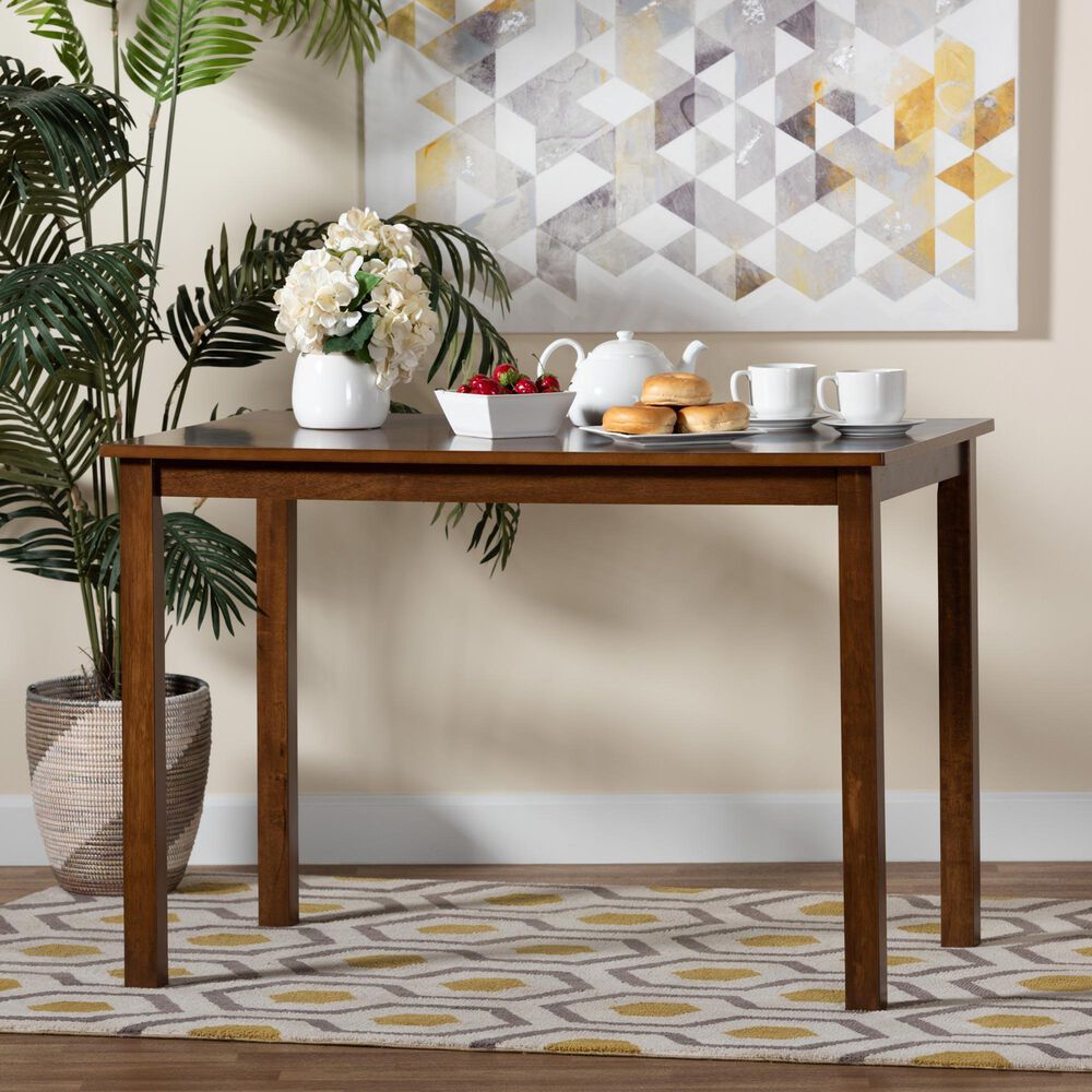 Baxton Studio Eveline Dining Table in Walnut Brown - Table Only, , large
