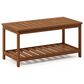 HOMLUX Patio Coffee Table with Shelf in Teak Oil, , large