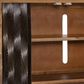 Hooker Furniture Swirl Door 86" Entertainment Console in Brass Foil and Medium Natural, , large