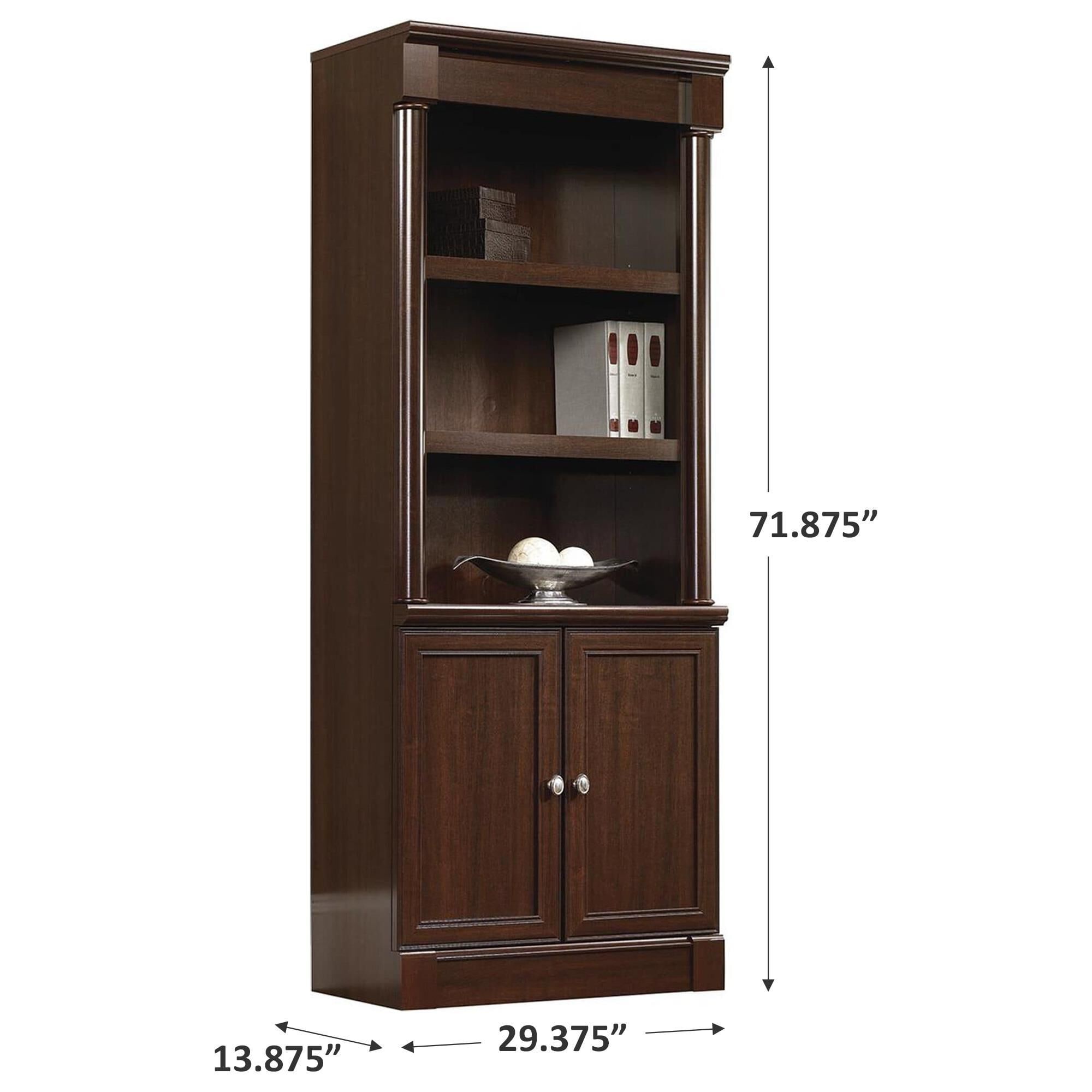 Sauder Palladia Library with Doors in Select Cherry