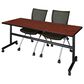 Regency Global Sourcing Kobe 3-Piece Mobile Training Table Set in Mahogany/ Black, , large