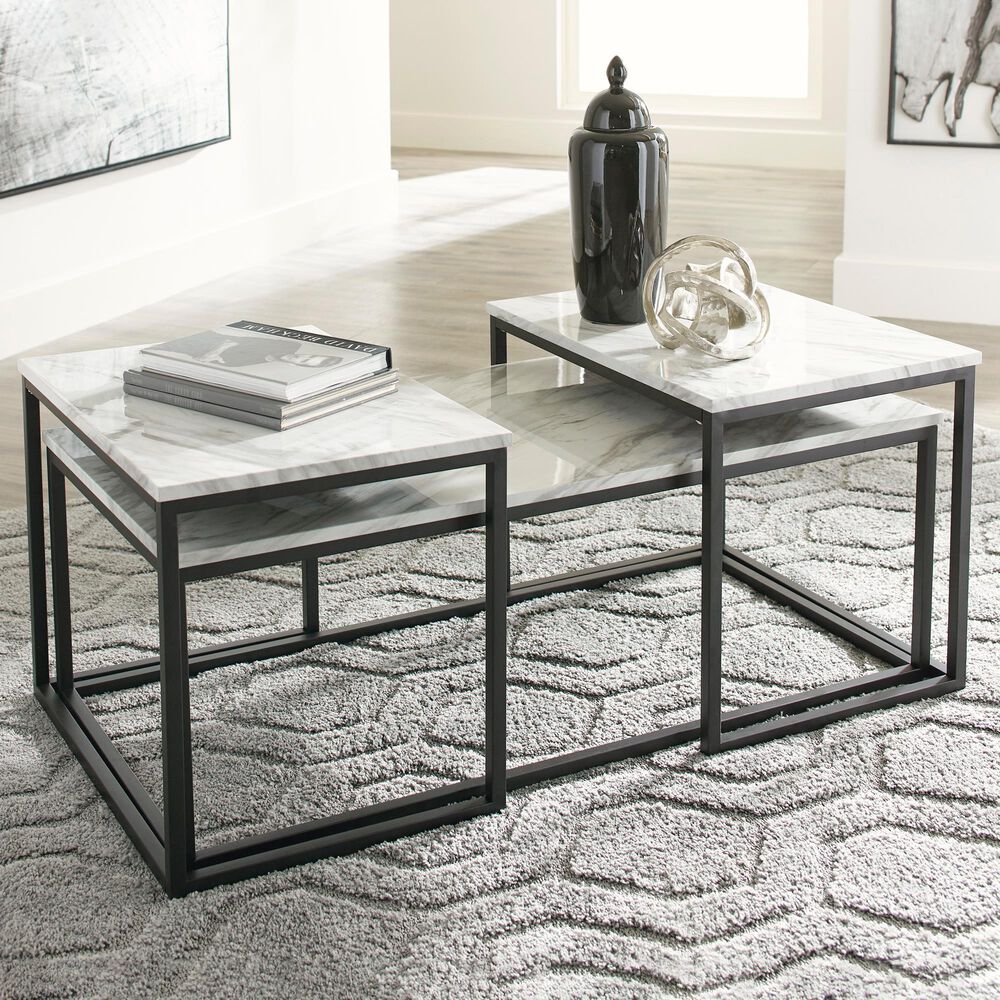 Ashley Donnesta 3-Piece Nesting Table Set in Gray and Black, , large