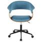 Lumisource Vintage Mod Office Chair with Blue Cushion in Walnut and Black, , large