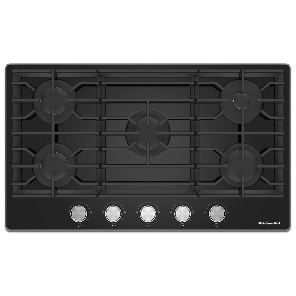 KitchenAid 36" 5-Burner Gas Cooktop in Black, , large