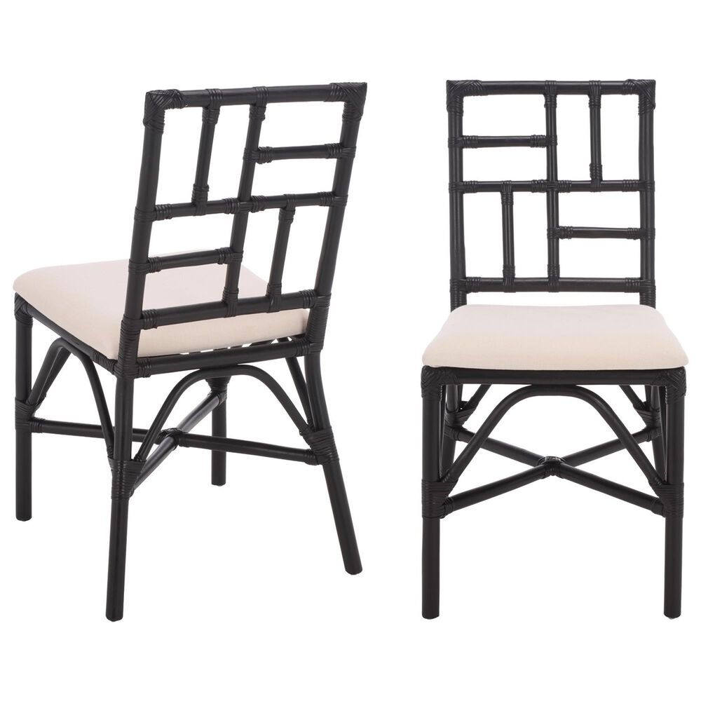 Safavieh Christine Accent Chair with Cushion in White (Set of 2), , large