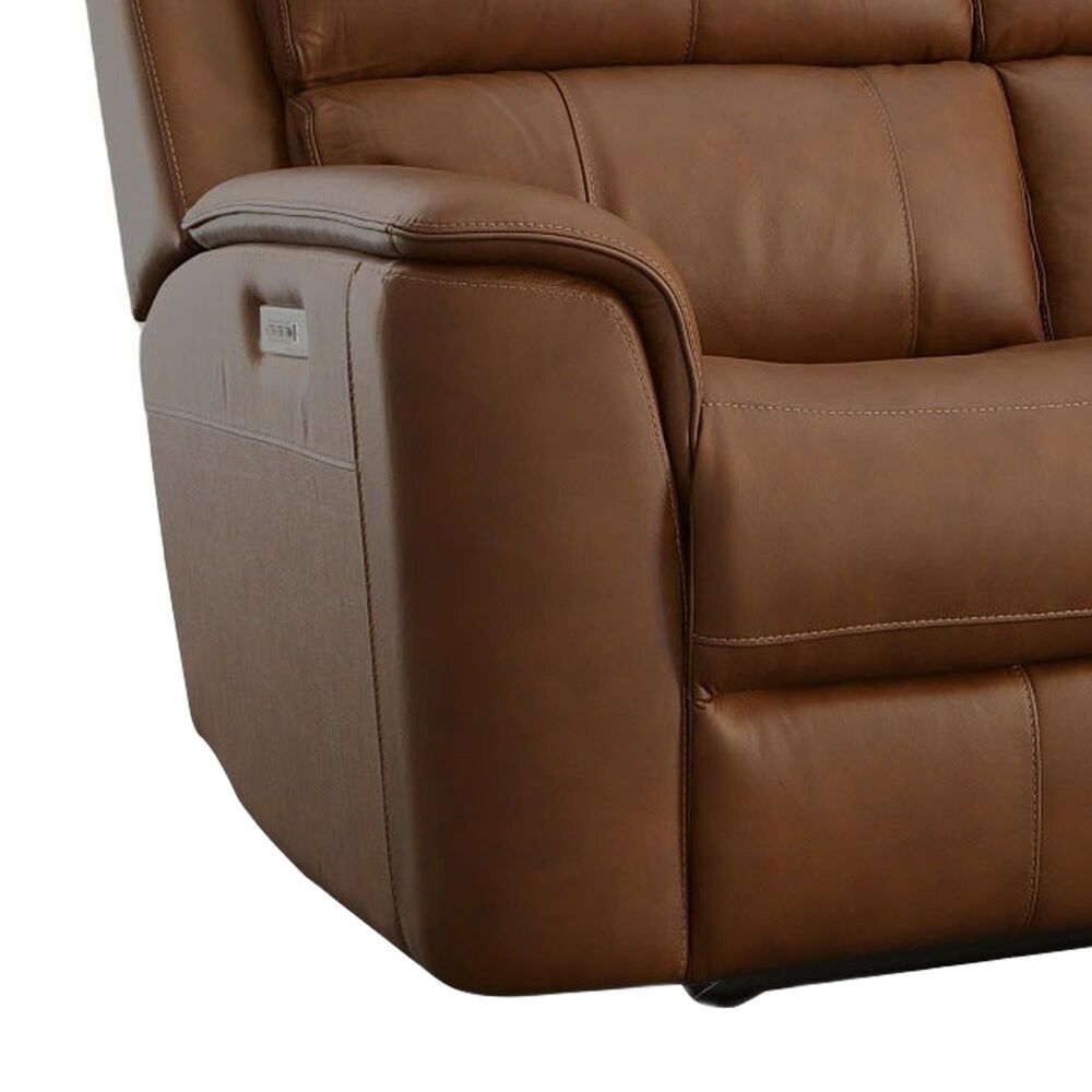 Flexsteel Henry Power Reclining Sofa and Loveseat Set in Caramel Brown, , large
