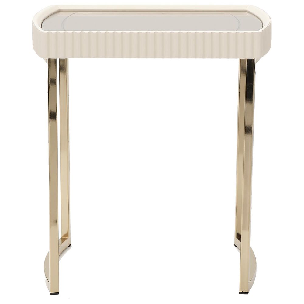 Vista Haus Lisbon End Table in Silken Matte Cream, , large